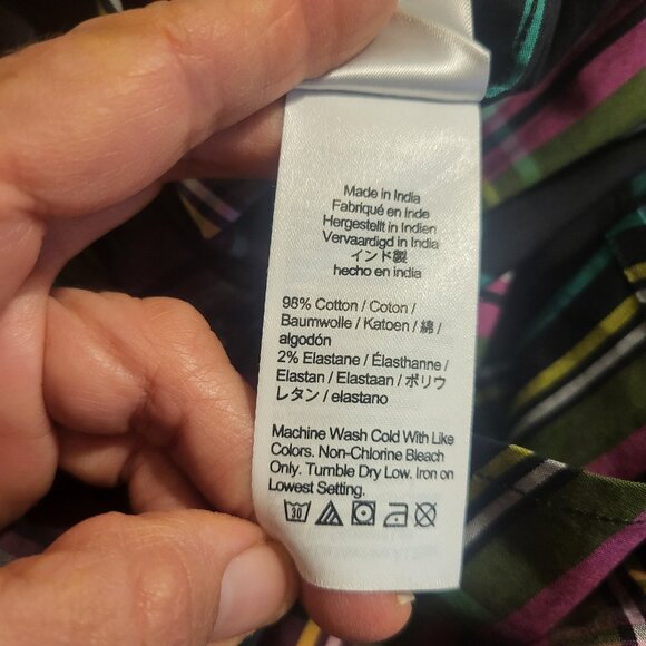 J Crew Womens Cotton Blouse Top Slim size 0 Pink Stewart Tartan Plaid Holiday - Picture 5 of 7